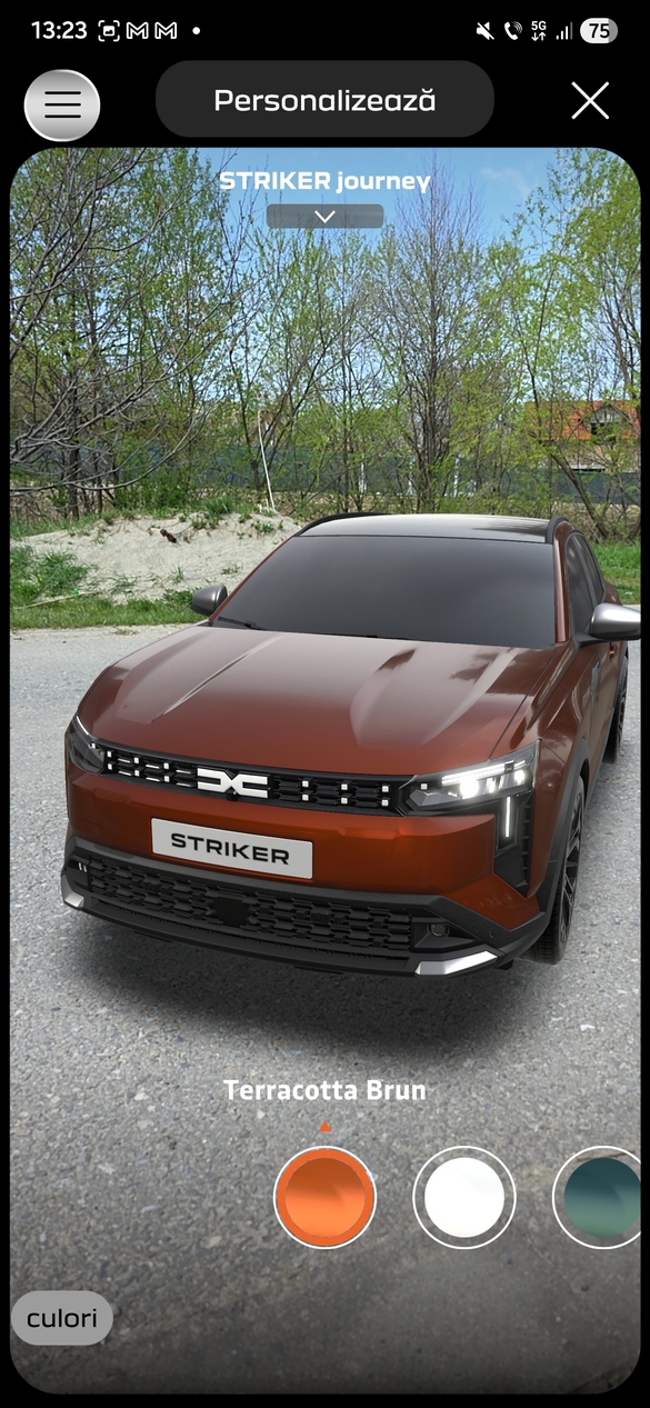 FOTO Dacia Striker, toate culorile de caroserie în aplicația VR