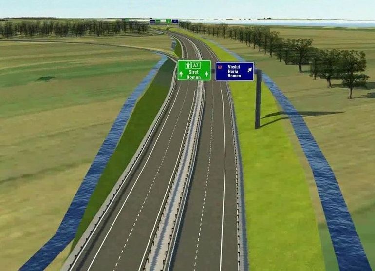 Plan detaliat al autostrăzii Moldovei cu noduri rutiere și structuri majore, evidențiind contractul Umbrărescu pentru loturile Pașcani-Suceava. | sursa foto: Profit