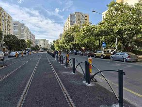 Bandă unică pentru autobuze în București, pe șinele de tramvai reabilitate de pe Bulevardul Chișinău