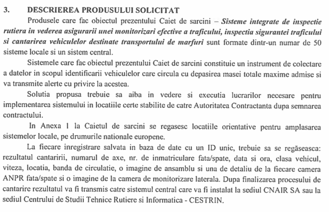 DOCUMENT România va avea un sistem de identificare în trafic a vehiculelor de transport marfă care depășesc greutatea maximă admisă. Contractul se apropie de 60 milioane lei