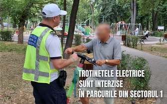 Trotinetele electrice, interzise în parcurile din Sectorul 1. Amenzile ajung la 5.000 de lei