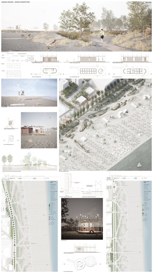 Proiectul câștigător pentru amenajarea plajei din Mamaia, desemnat de Apele Române. Include locuri de joacă, spații verzi, puncte de prim ajutor și acces pentru persoane cu dizabilități