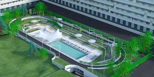 West Gate, parc de afaceri deținut de Liviu Tudor, încearcă să atragă corporatiști cu o piscină de 1,5 milioane euro