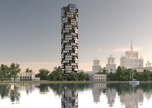 FOTO Cel mai înalt turn de locuințe din România, lansat