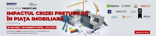 ASTĂZI - Cât se mai scumpesc materialele de construcții și până unde mai pot crește prețurile apartamentelor? Conferința Profit.ro „Impactul crizei prețurilor în piața imobiliară“ vine cu răspunsurile