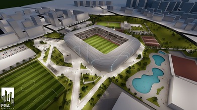 FOTO Noul Complex Sportiv Corvinul 1921 din Hunedoara va avea o capacitate de 10.000 locuri. Când va fi gata