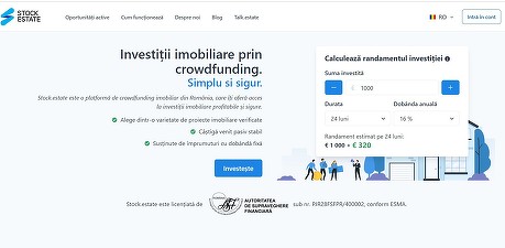 Stock.estate – prima platformă de crowdfunding imobiliar autorizată de ASF, accelerează planurile de expansiune