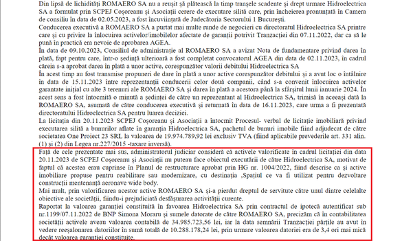 DOCUMENT Active imobiliare din Băneasa unde statul voia centru de suport pentru Airbus și Boeing: Romaero a pierdut în primă instanță un proces cu Hidroelectrica și One United