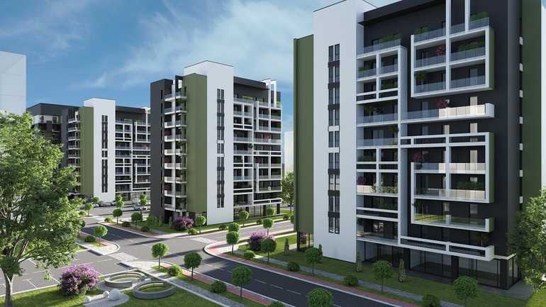 Ansamblu rezidențial Timișoara modern în construcție, cu blocuri noi și spații verzi, în proximitate IKEA, investiție imobiliară majoră. | sursa foto: Profit