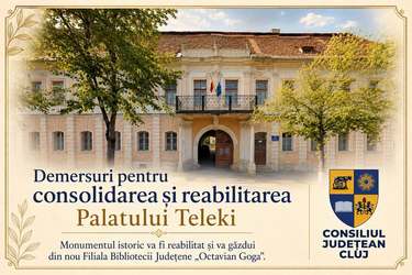 Clădire de patrimoniu din Cluj-Napoca, reabilitată. Palatul Teleki va fi integrat în circuitul turistic cultural cu o investiție de peste 67 de milioane de lei
