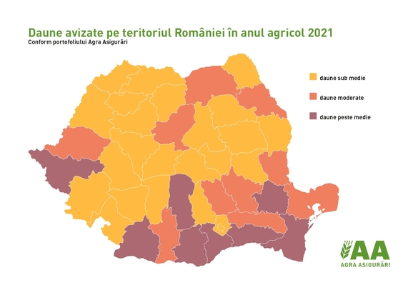 INFOGRAFIC Un an dificil pentru fermierii români: peste 2.000 de avizări de daune, Dolj și Constanța - județele cele mai afectate de schimbările climatice. Provocarea anului - daunele multiple ale unor culturi