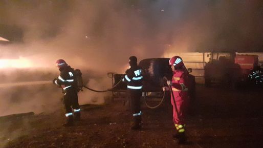 VIDEO Incendiu de proporții la o fermă din Brăila