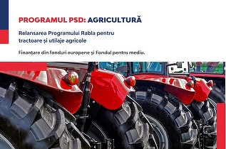 Program economic PSD: Relansarea Rabla pentru tractoare și utilaje, credite fiscale și garanții de stat pentru investiții în industria alimentară, credit fiscal pentru dobânzi la finanțarea investiției