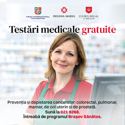 Screening gratuit pentru cinci tipuri de cancer, disponibil pentru locuitorii județului Brașov
