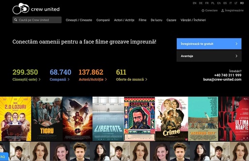 Platforma Crew United, care conectează profesioniști din domeniul filmului, cea mai mare rețea online din Europa, intră în România