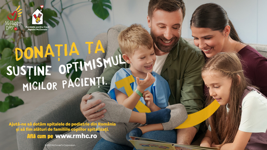 O nouă campanie McHappy Day®, o nouă șansă de a dona. Susține și tu optimismul micilor pacienți din spitalele de pediatrie!