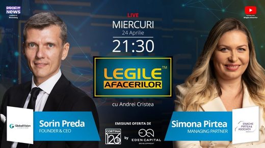 Ediție specială Legile Afacerilor, în această seară, ora 21:30 (Profit NEWS TV). Evoluția Global Vision, în imaginea lui Sorin Preda, invitat special