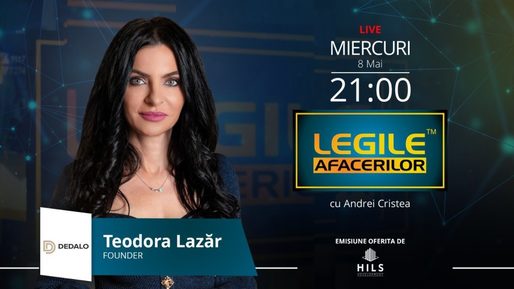 Teodora Lazăr, Founder DEDALO, anunță în emisiunea Legile Afacerilor din această seară deschiderea unui nou showroom la Brașov