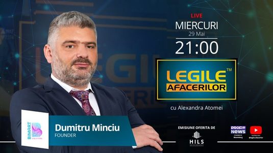 Dumitru Minciu, invitatul din această seară al unei noi ediții “Legile Afacerilor”