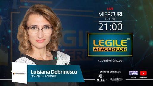 Luisiana Dobrinescu, invitată în emisiunea Legile Afacerilor din această seară, ora 21:00, live pe Profit NEWS TV