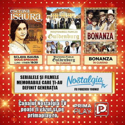 Seriale și filme memorabile care au definit generații sunt acum doar la Nostalgia TV