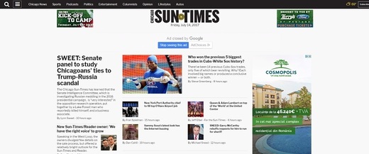 Chicago Sun-Times, cel mai vechi cotidian din oraș, câștigător al 8 premii Pulitzer, a fost vândut pentru 1 dolar