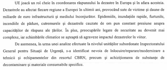 DOCUMENT - IGSU vede risc crescut de incidente chimice, biologice, și nucleare pe fondul războaielor și cumpără cu 360 milioane de euro containere de decontaminare