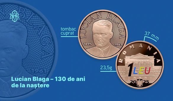 PREMIERĂ - BNR lansează prima monedă colorată din istoria României FOTO