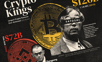 INFOGRAFIC Lista Regilor cripto: Cele mai mari averi în criptomonede acumulate vreodată