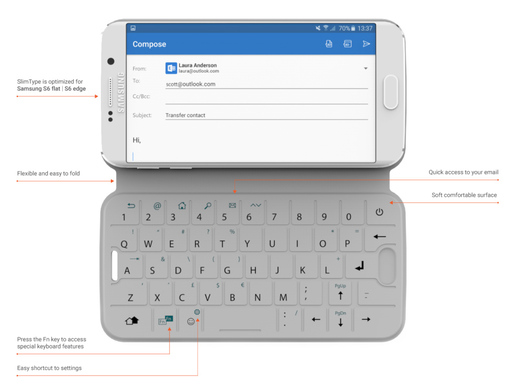 SlimType, o husă pentru smartphone dotată cu tastatură QWERTY