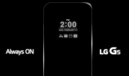Ecranul smartphone-ului LG G5 va fi pornit în permanență