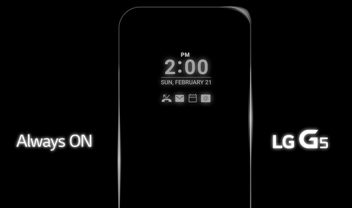 Ecranul smartphone-ului LG G5 va fi pornit în permanență