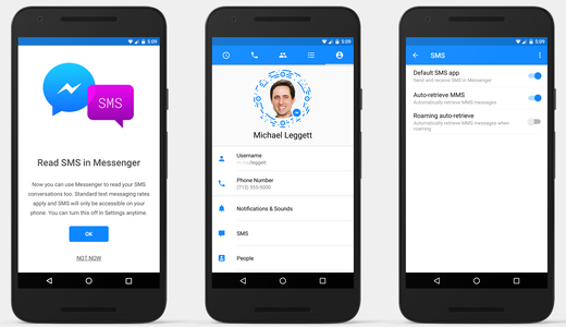 Facebook Messenger poate trimite și SMS-uri