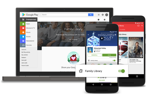 Google lansează Play Family Share, o facilitate prin care membrii familiei împart același conținut digital