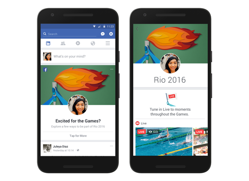 Facebook are o secțiune dedicată Olimpiadei de la Rio, dar lasă de dorit la capitolul relevanță