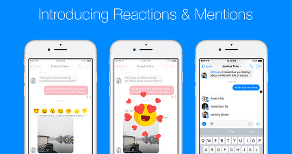 Facebook Messenger primește două funcții noi: reacții și mențiuni