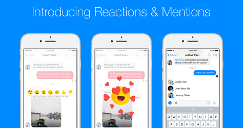 Facebook Messenger primește două funcții noi: reacții și mențiuni