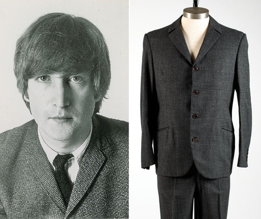Un costum cusut de croitorul formației The Beatles pentru John Lennon, estimat la 65.000 de dolari, scos la licitație