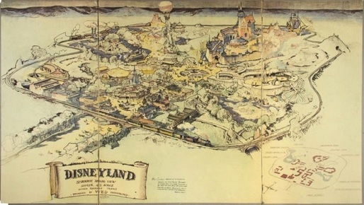 Harta originală a primului parc de distracții Disneyland este scoasă la licitație