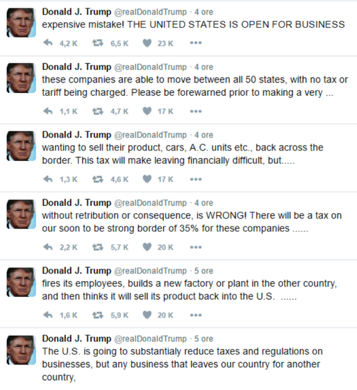 Donald Trump amenință că va impune o taxă vamală de 35% companiilor americane care își mută operațiunile peste hotare