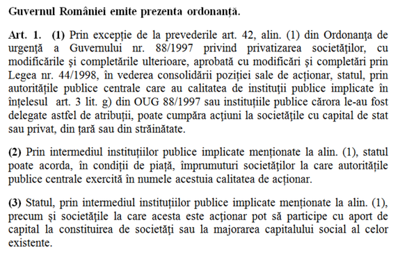 DOCUMENT Moștenirea lui Tudose, preluată de la Cioloș: statul va putea să verse bani publici în societăți comerciale și să acorde credite de la buget firmelor la care este acționar