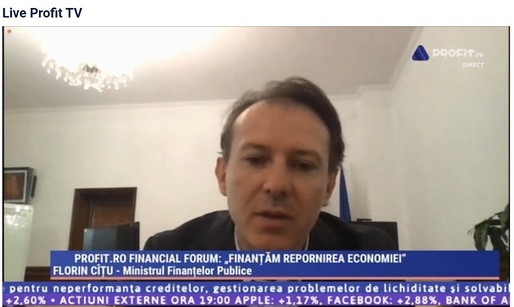 Profit.ro Financial Forum - Ministrul Finanțelor: Țintim în continuare o scădere a economiei de numai 2% în acest an. Mă aștept la o îmbunătățire a estimării Comisiei Europene, de -6%