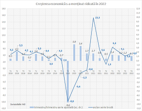 ULTIMA ORĂ Economia României a crescut anul trecut cu 4,8%. Încetinire ușoară în ultimul trimestru
