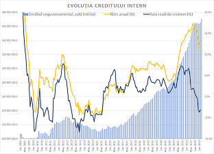 Creditarea revine ușor în martie, cu cea mai bună creștere din ultima jumătate de an, grație finanțărilor în valută

