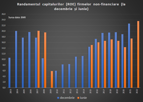 GRAFICE Profitabilitatea firmelor din România atinge un nou nivel record. Afacerile în imobiliare au ajuns la cea mai mare marjă de câștig 