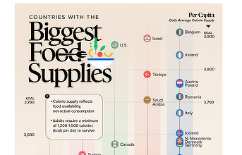 40 de țări cu cele mai multe calorii per persoană. România e sus INFOGRAFIC