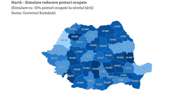 Bolojan anunță câți bugetari trebuie dați afară din primării HARTA&GRAFIC