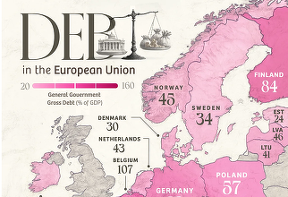 HARTA datoriilor statelor din UE. România, printre cele mai puțin îndatorate țări