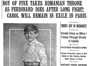 FOTO ARHIVĂ Rememorare istorică prin lentila presei americane. Monarh la 5 ani: prima încoronare a regelui Mihai, de după moartea bunicului său Ferdinand. VIDEO Ultimul discurs al Regelui: România - țară luată cu împrumut de la copii
