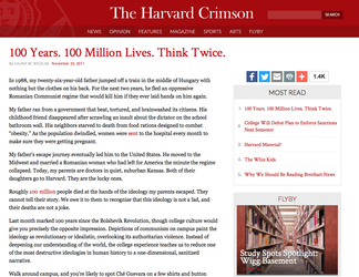 Studentă de origine română de la Harvard: Colegii mei liberali susțin o ideologie criminală. Comunismul nu este un moft, iar moartea a peste 100 de milioane de oameni nu este un banc